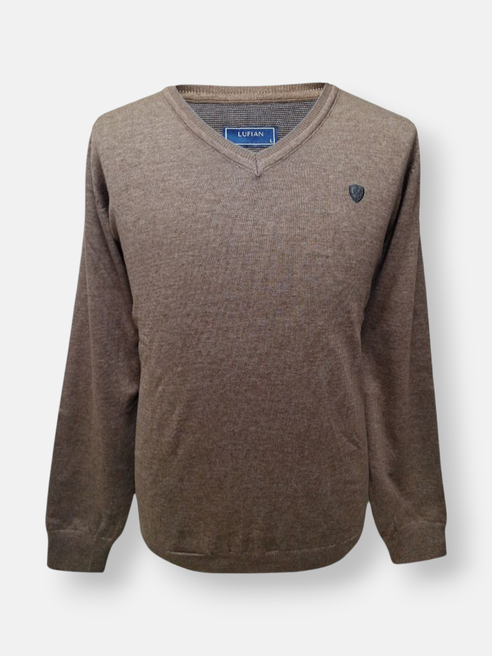 بلوز مردانه یقه هفت بافت نسکافه ای AJ901 سایزL