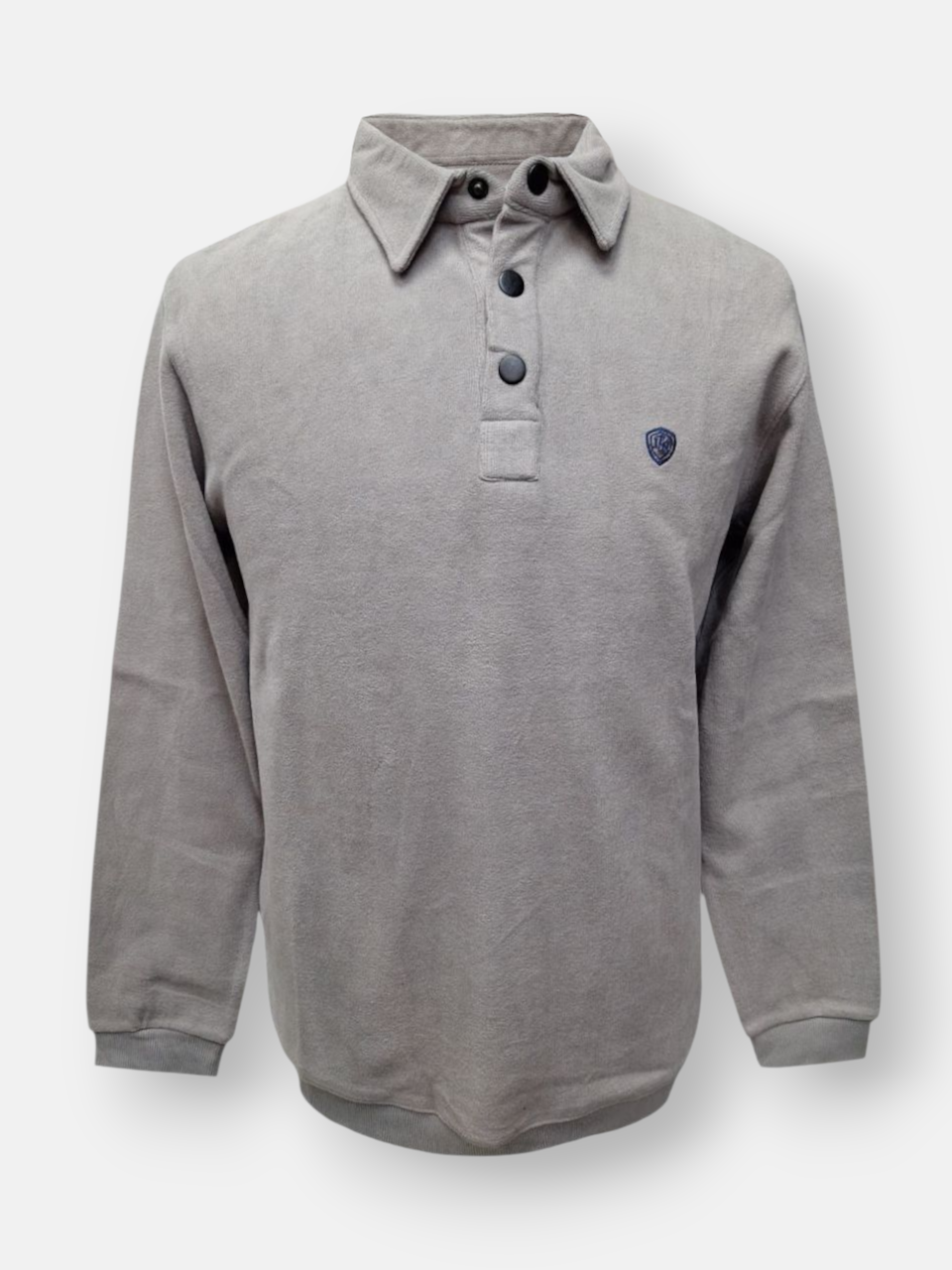 بلوز مردانه یقه دار سه دکمه سلانیک طوسی روشن AJ4420 سایزM