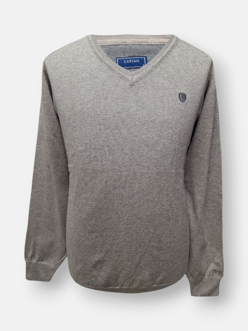 بلوز مردانه یقه هفت بافت کرم AJ901 سایزL