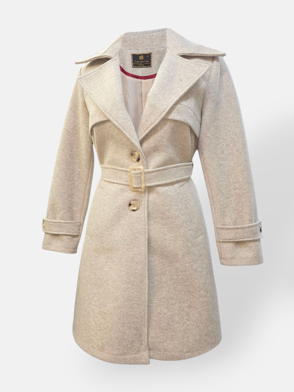 پالتو زنانه بلند فوتر کرم AQ سایز44