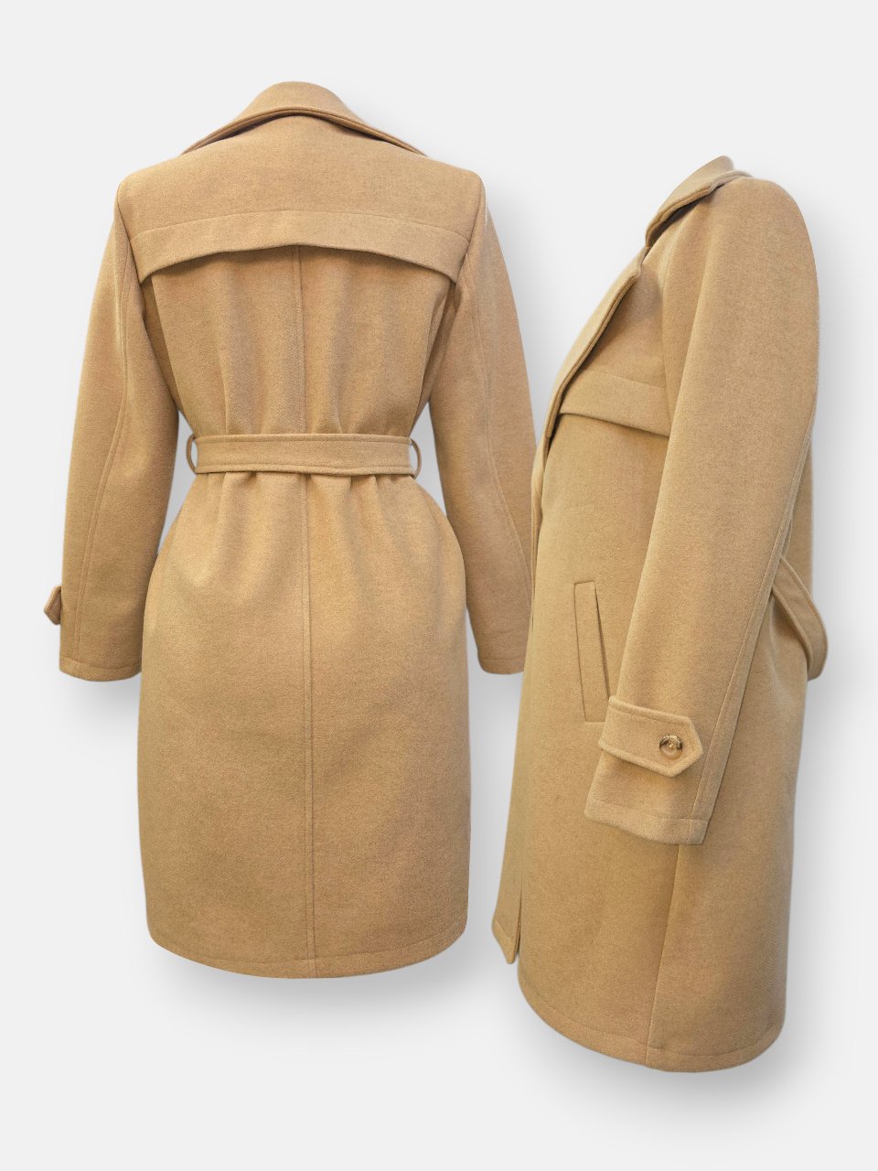 پالتو زنانه بلند فوتر خاکی AQ سایز46