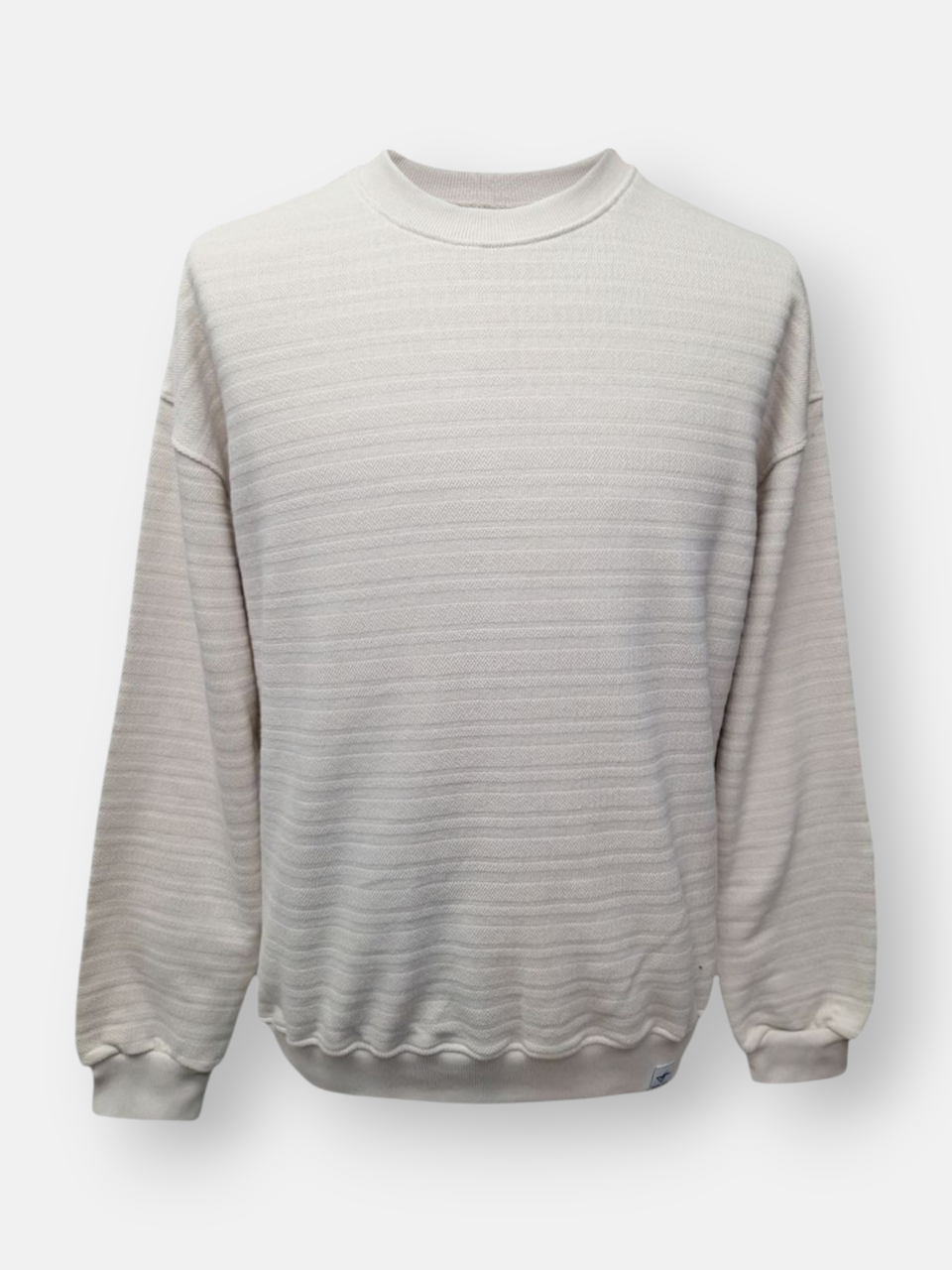 بلوز مردانه یقه گرد دورس راه راه کرم AJ136 سایزL