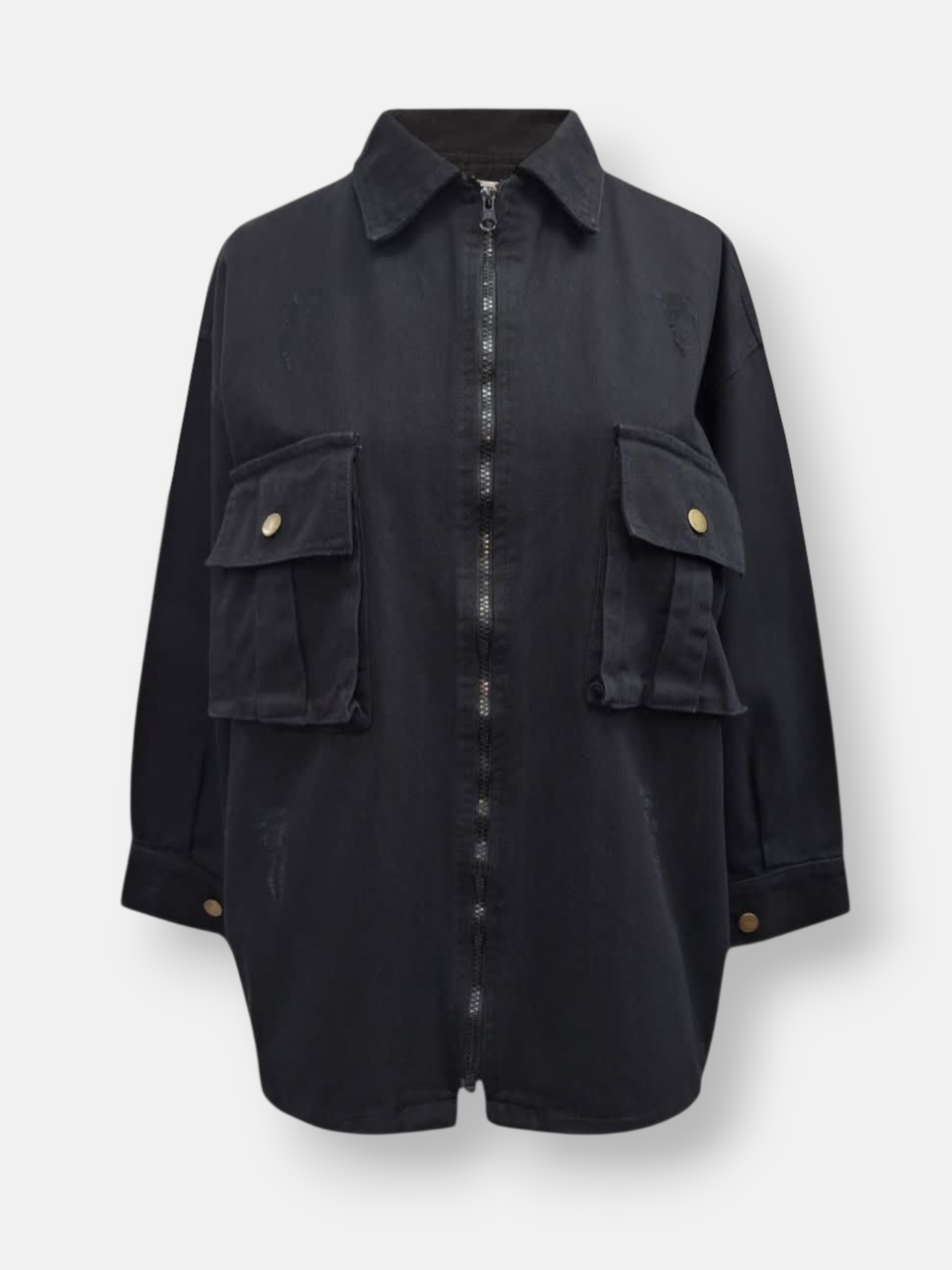 شومیز زنانه زیبدار کتان مشکی AV635