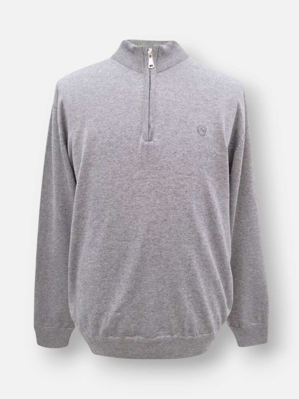 بلوز مردانه نیم زیپ بافت طوسی AJ901 سایزL