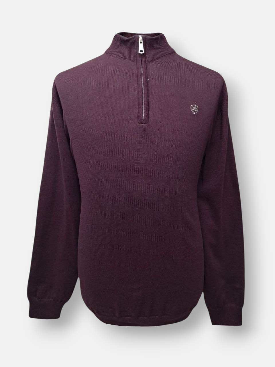 بلوز مردانه نیم زیپ بافت زرشکی AJ901 سایزL