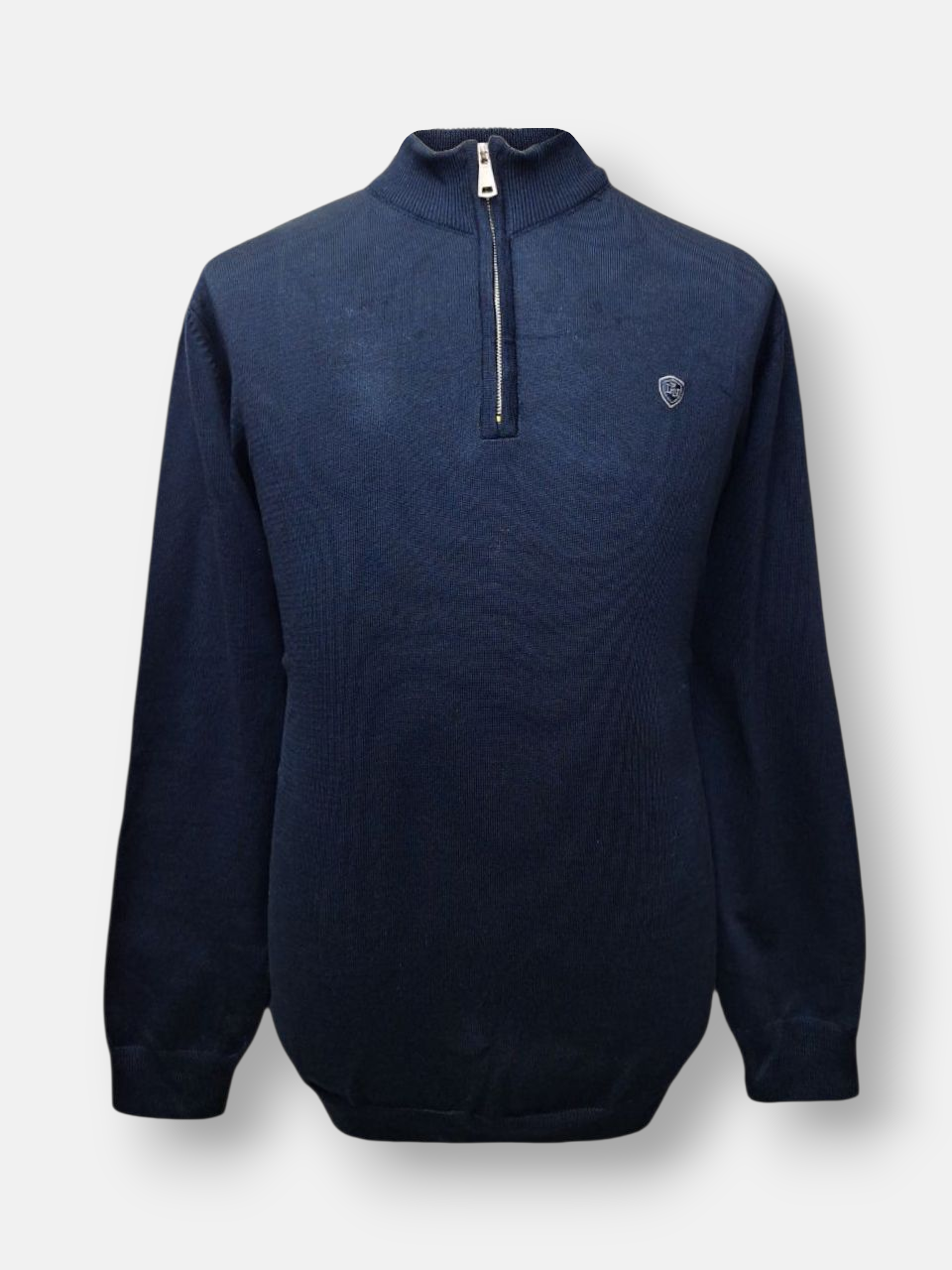 بلوز مردانه نیم زیپ بافت سرمه ای AJ901 سایزL