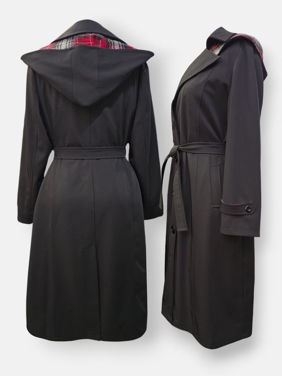 بارانی زنانه کلاهدار پشت بلدینگ دایان مشکی AY سایز4