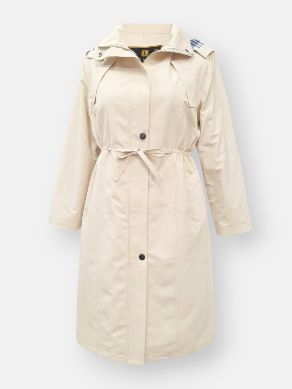 بارانی کلاهدار کتان زارا زنانه کد1600 سایز42 کرم