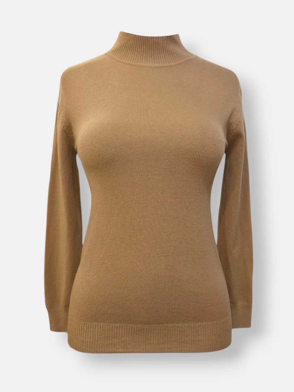 بلوز زنانه یقه ایستاده گپ خاکی DA9009