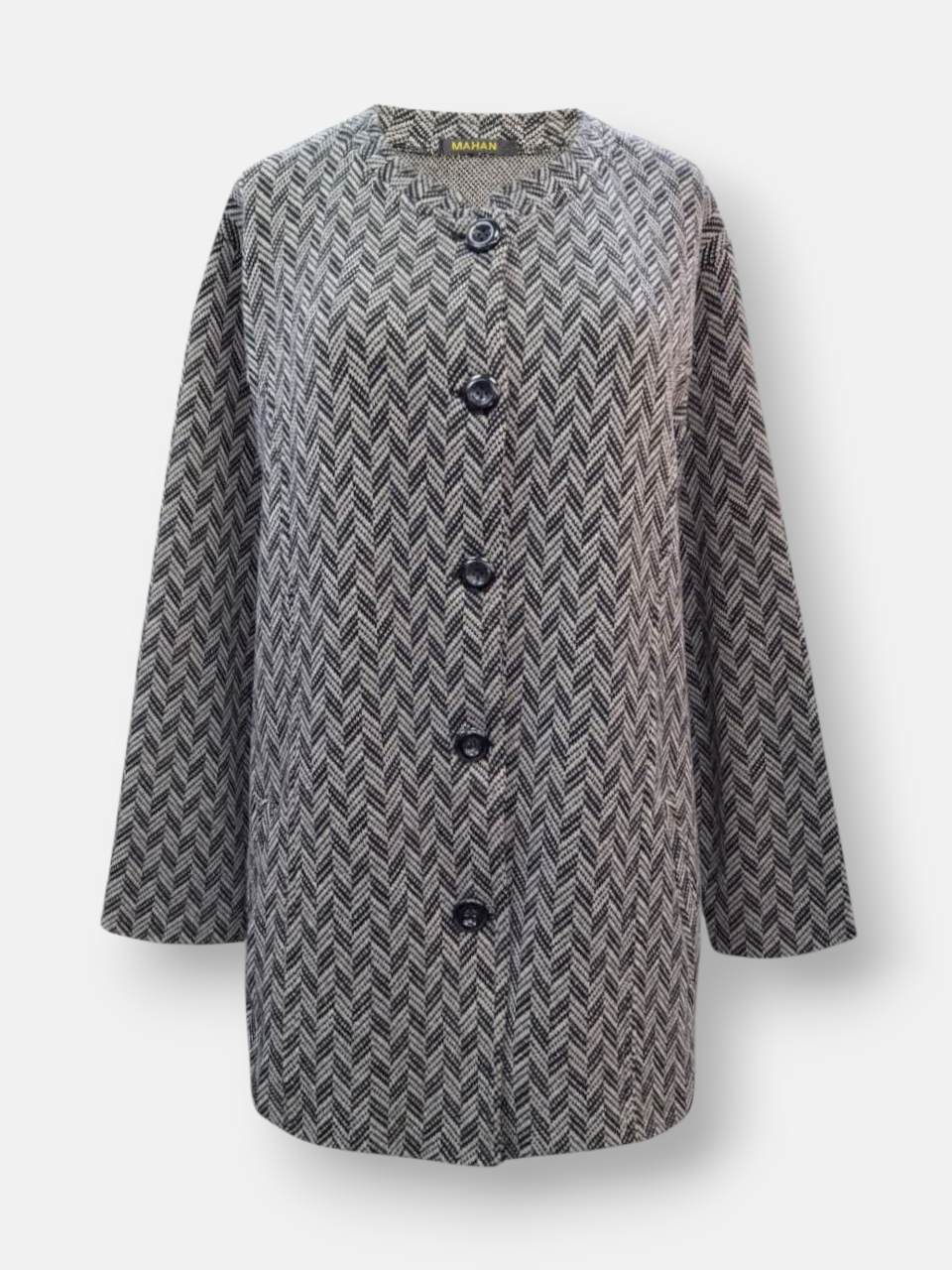 ژاکت زنانه جناقی بافت کرم AV901