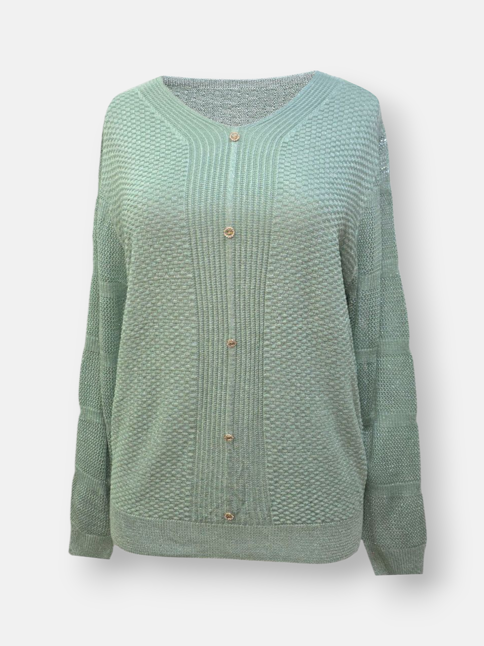 بلوز زنانه یقه هفت توری سبز DA262