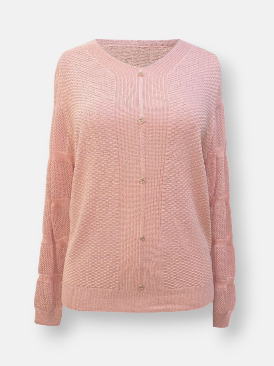 بلوز زنانه یقه هفت توری صورتی DA262