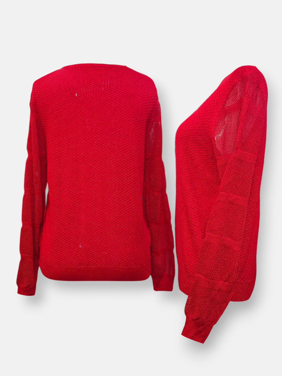 بلوز زنانه یقه هفت توری قرمز DA262