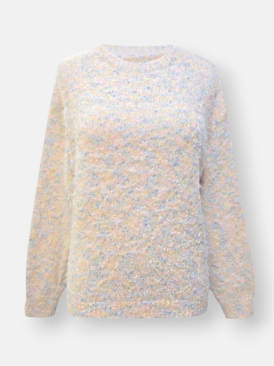 بلوز زنانه یقه گرد موهر آبی DA295