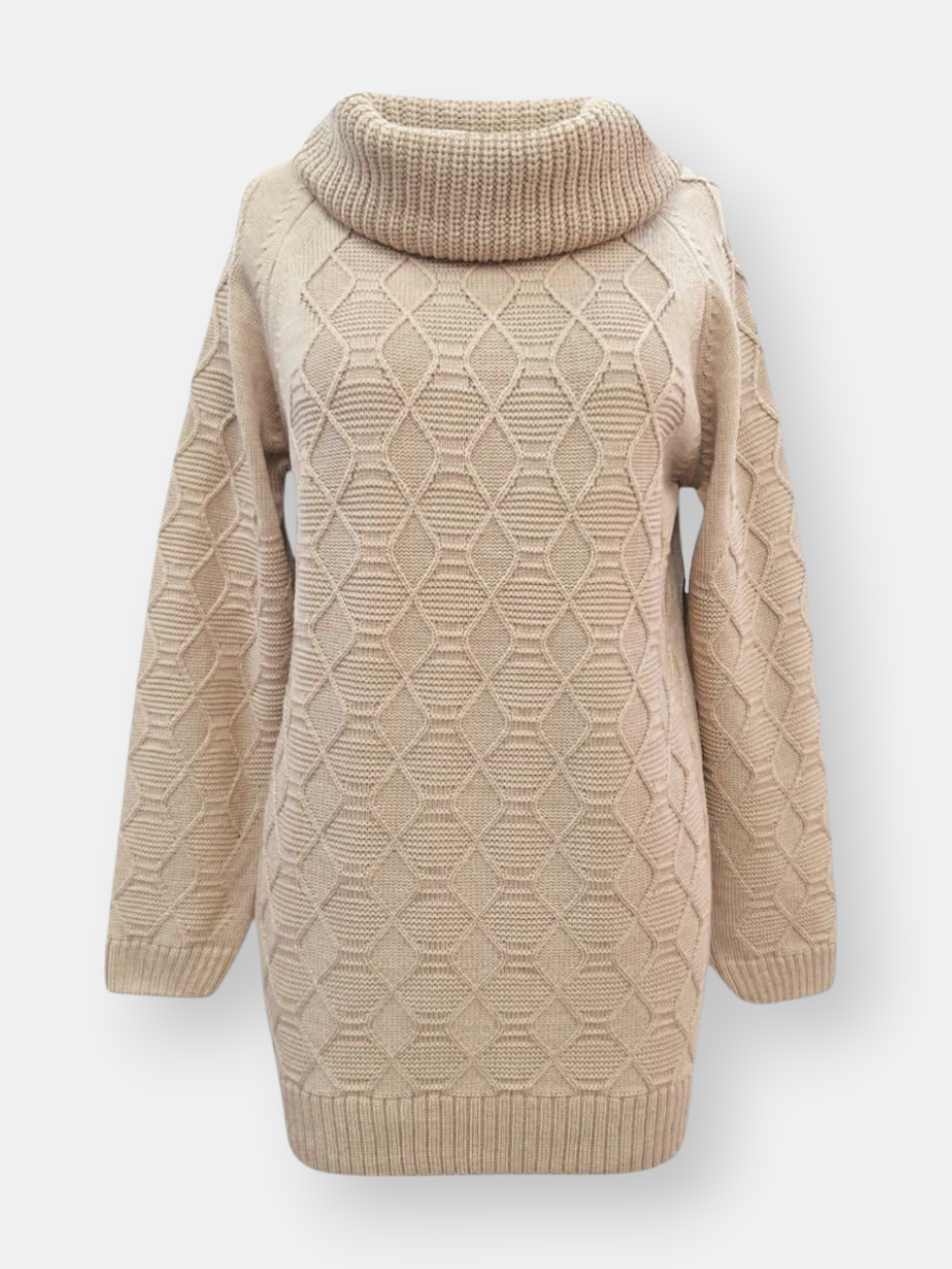 تونیک زنانه بافت کرم BU