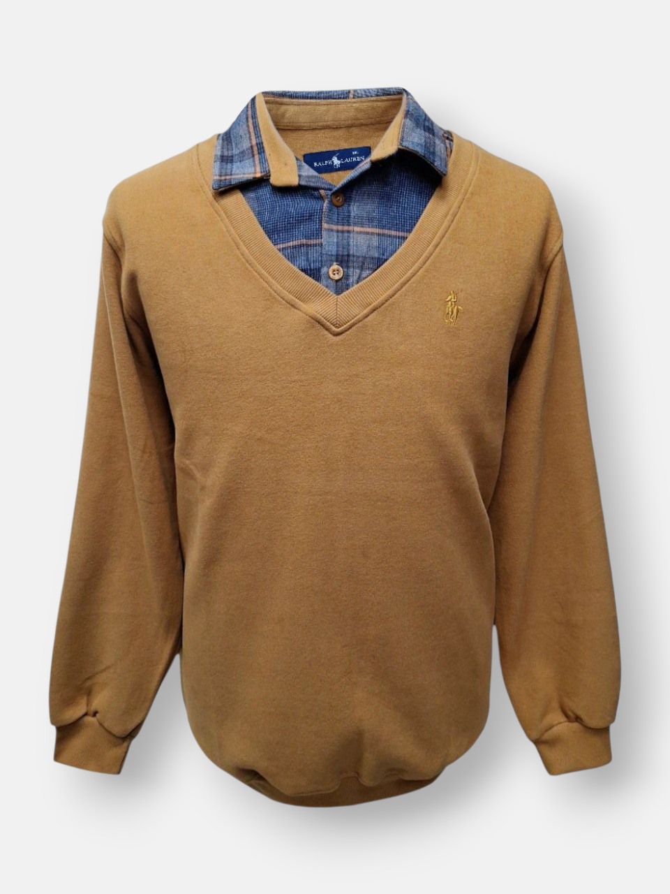 بلوز مردانه یقه دار سلانیک خاکی AO سایزL