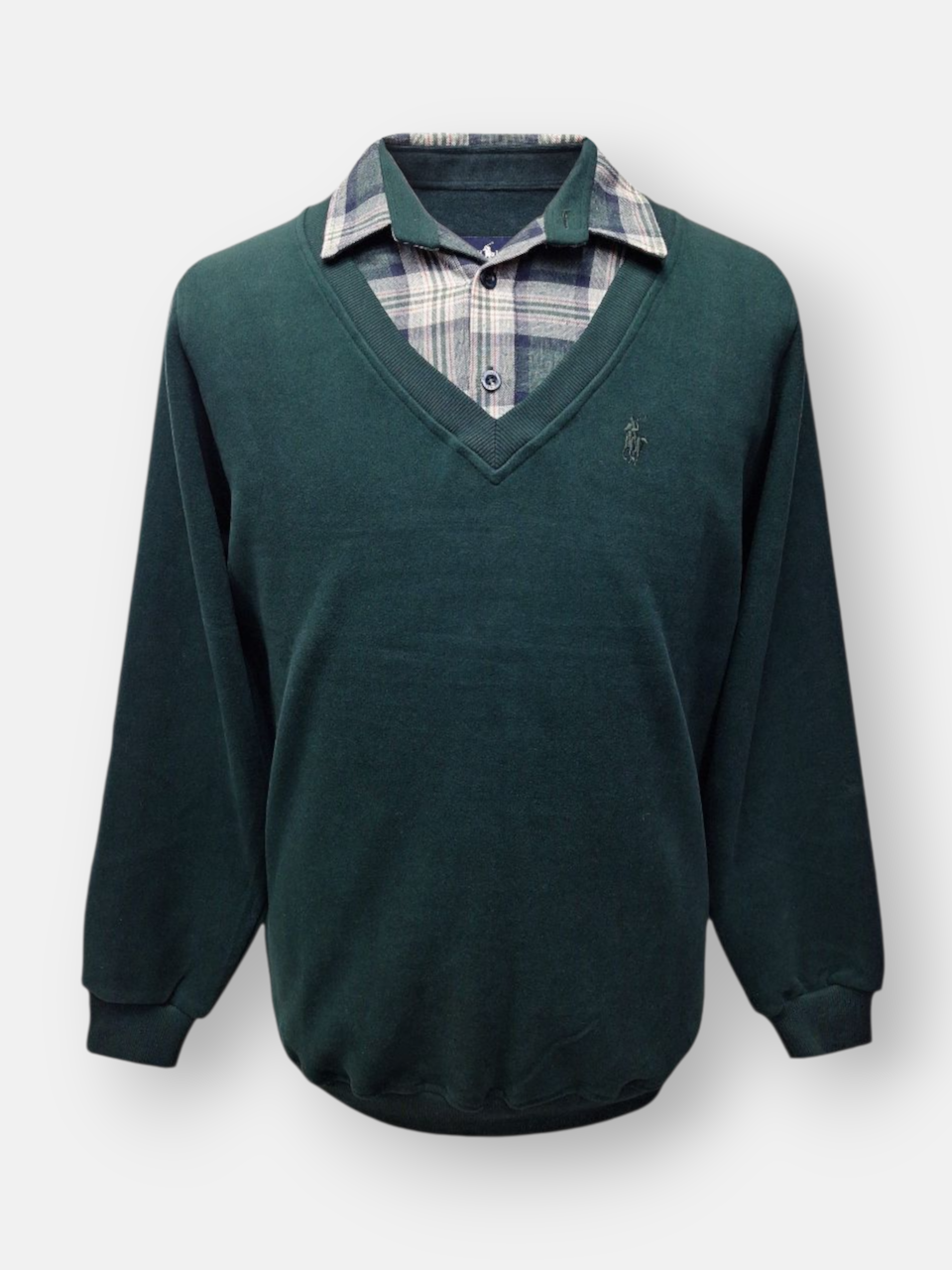 بلوز مردانه یقه دار سلانیک یشمی AO سایزXL