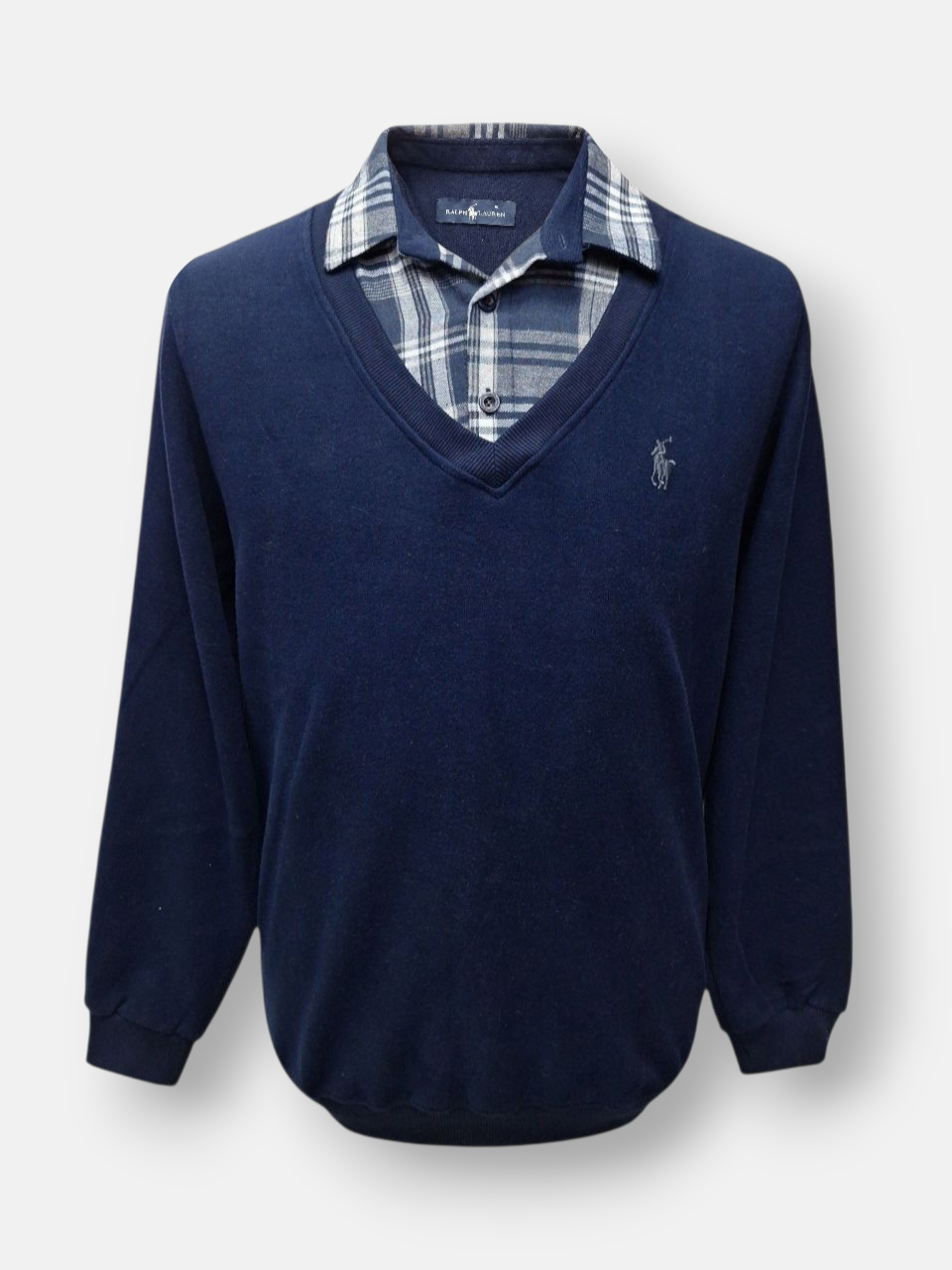 بلوز مردانه یقه دار سلانیک سرمه ای AO سایزL