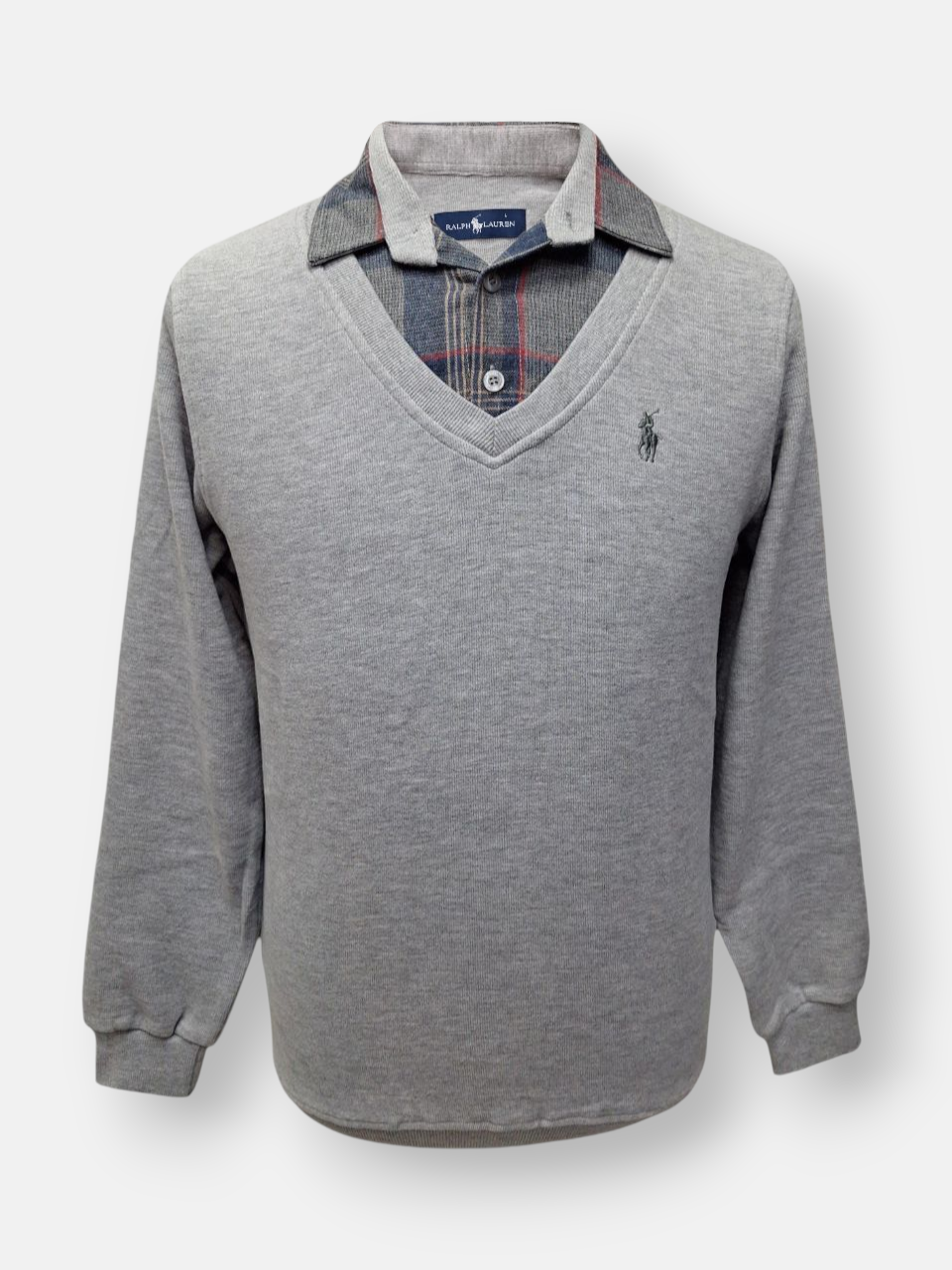 بلوز مردانه یقه دار سلانیک طوسی AO سایزXL