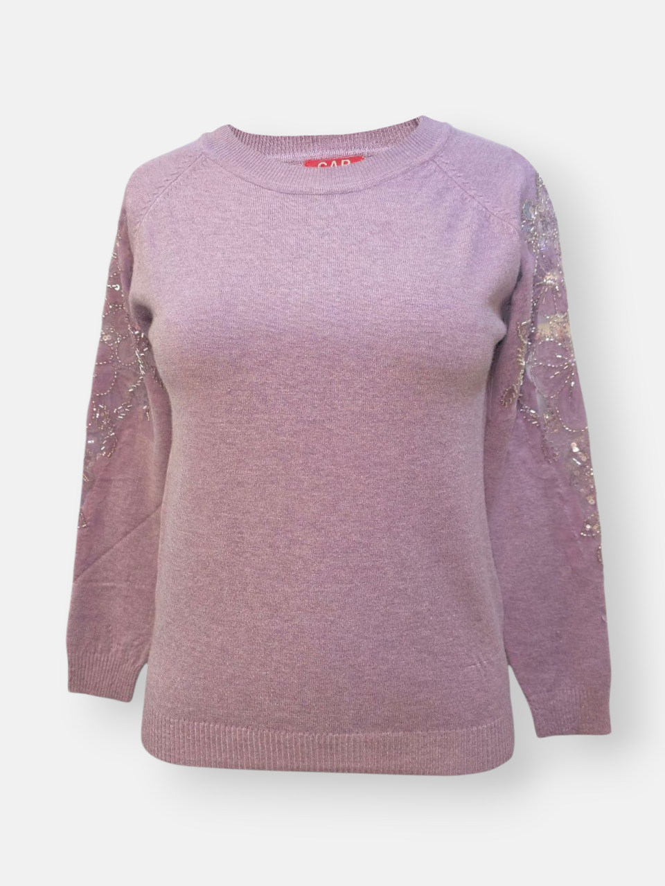 بلوز زنانه یقه گرد توری یاسی DA2211