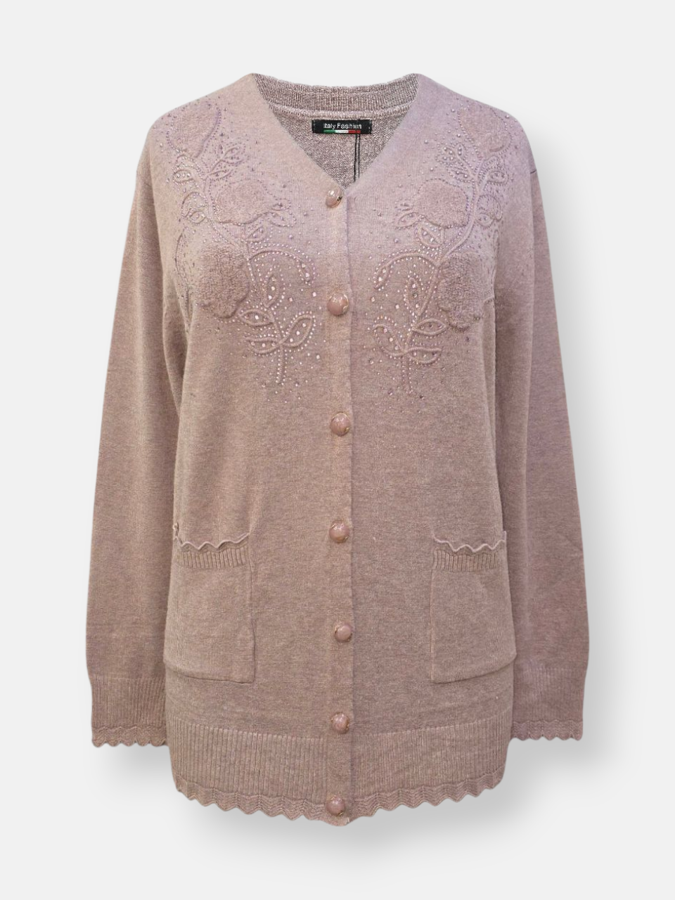 ژاکت زنانه گپ دوجیب دکمه دار بنفش DA5298