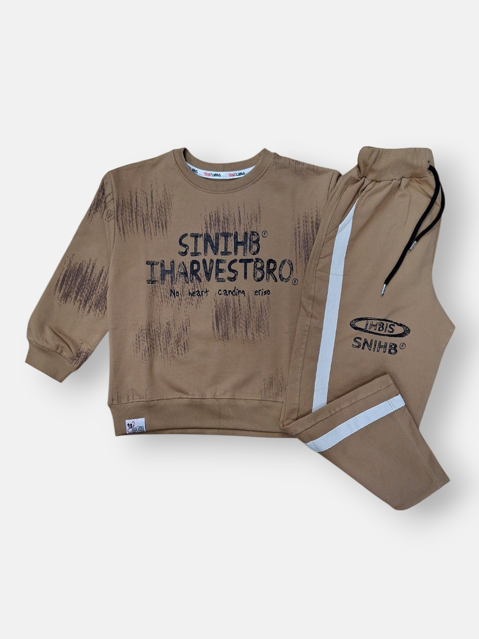 ست بچگانه اسپرت بلوز شلوار نسکافه ای CT1130 سایز45