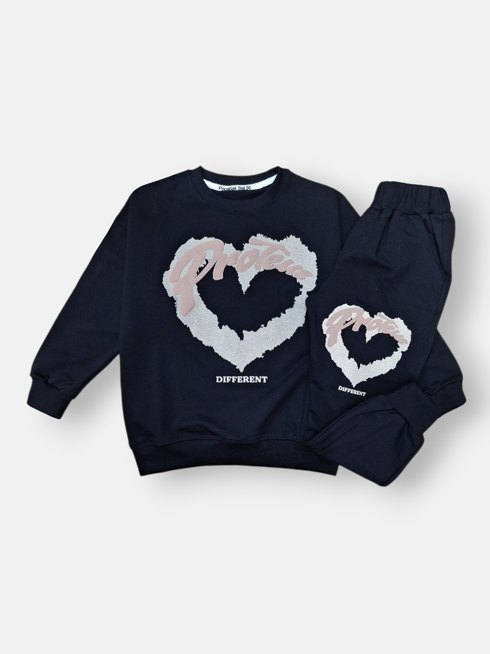 ست دخترانه بلوز شلوار مشکی CT2 سایز50