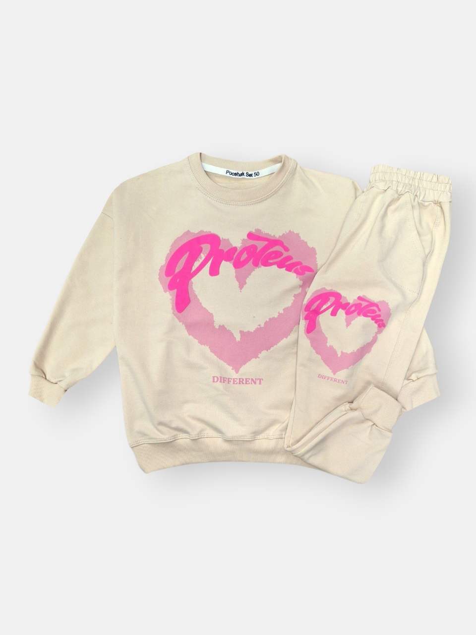 ست دخترانه بلوز شلوار کرم CT2 سایز50