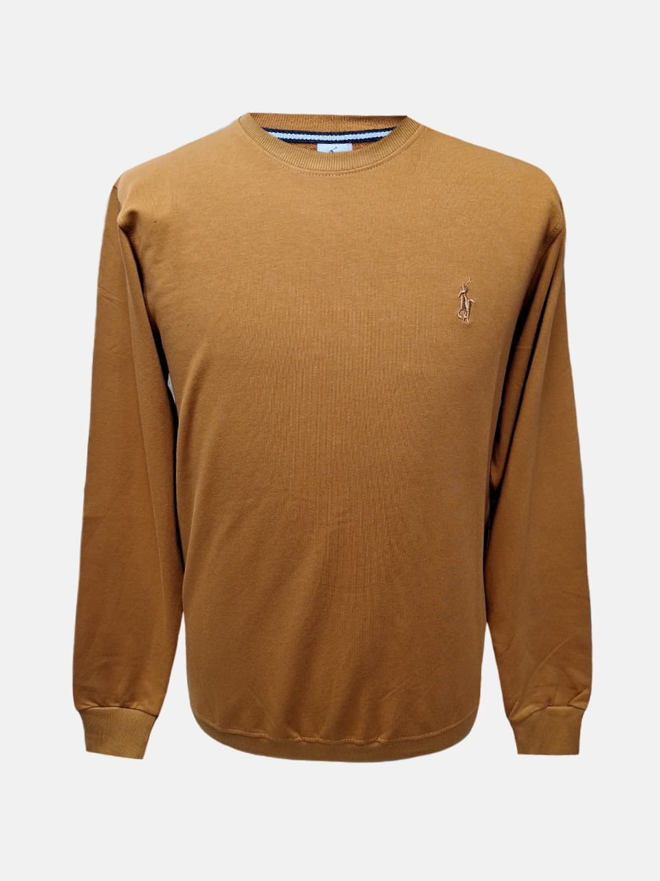 بلوز مردانه یقه گرد دورس لاکرا خردلی CQ سایزXL