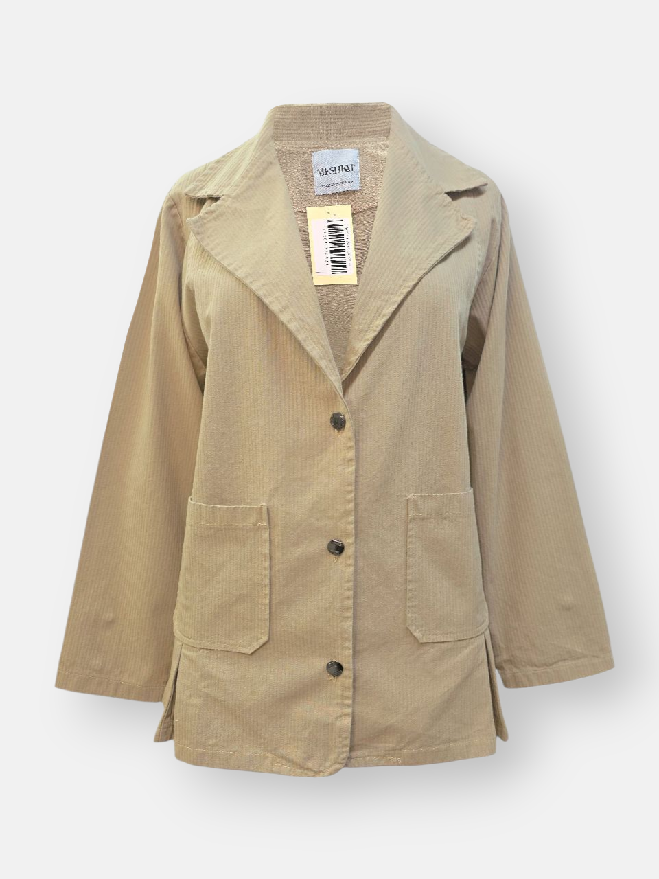 کت زنانه کتان زارا نخودی AV764