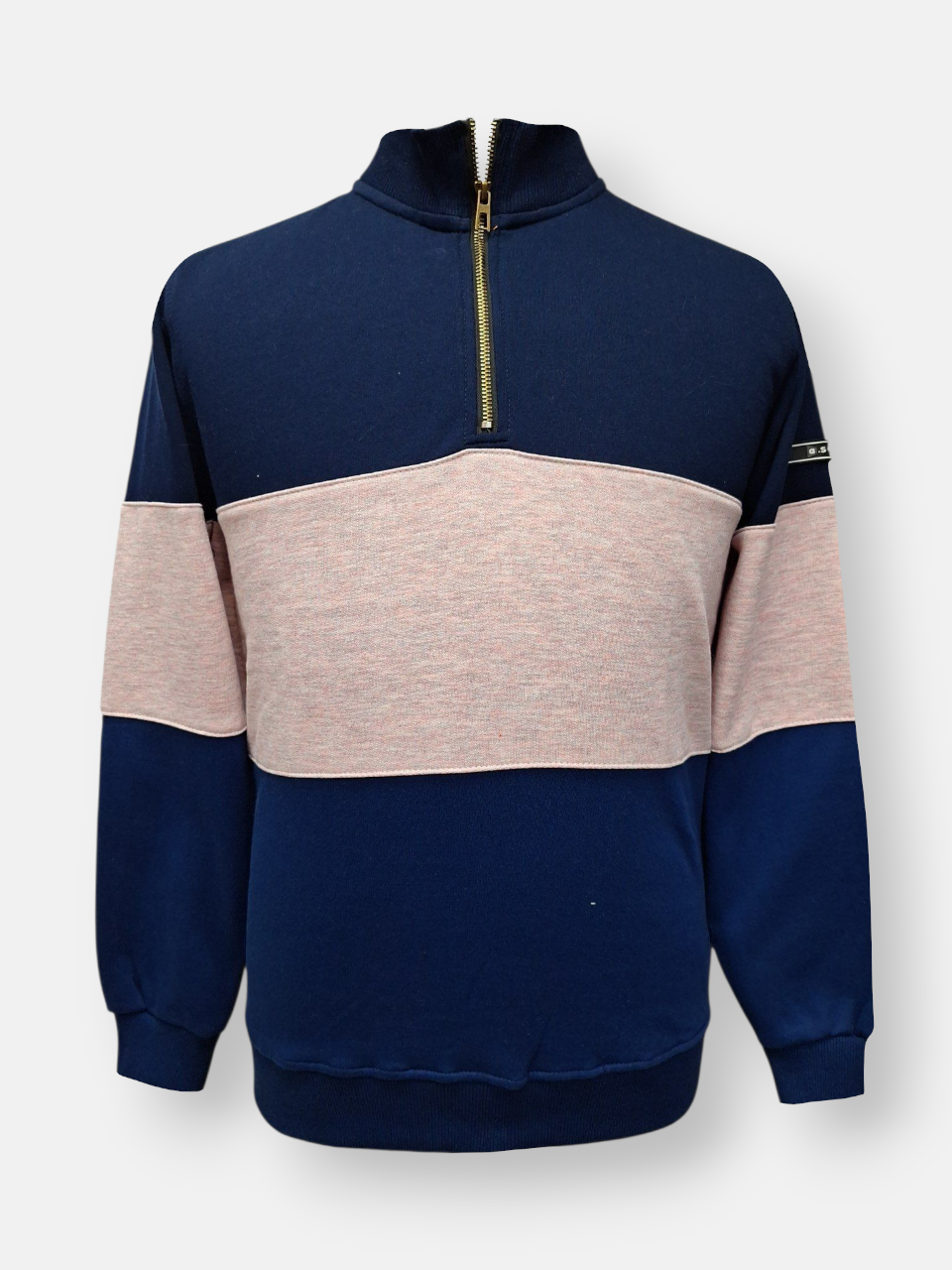 بلوز مردانه نیم زیپ دورس رینگی سرمه ای آبی AG723 سایز2XL