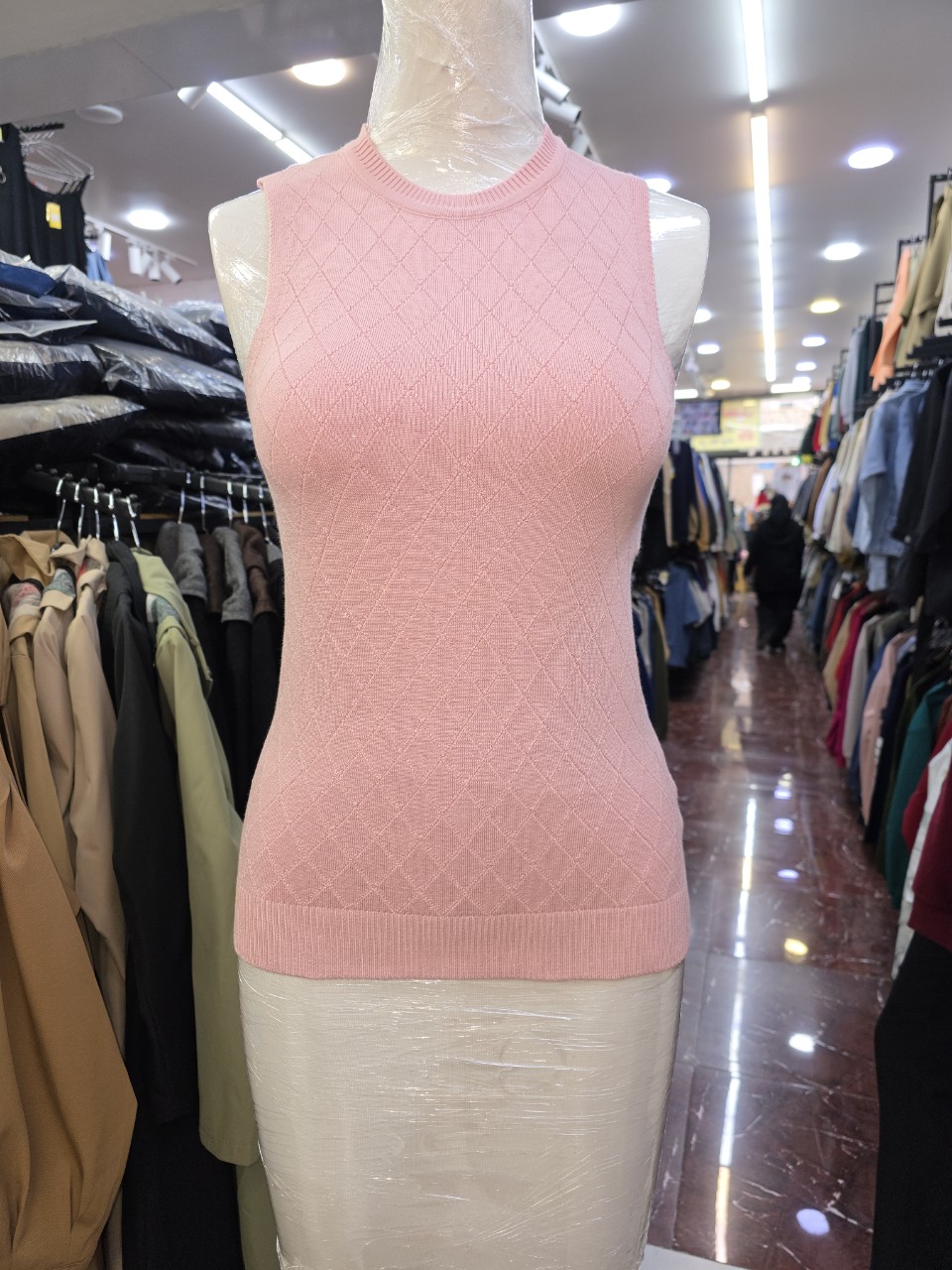 تاپ زنانه آستین حلقه گپ صورتی AV1289