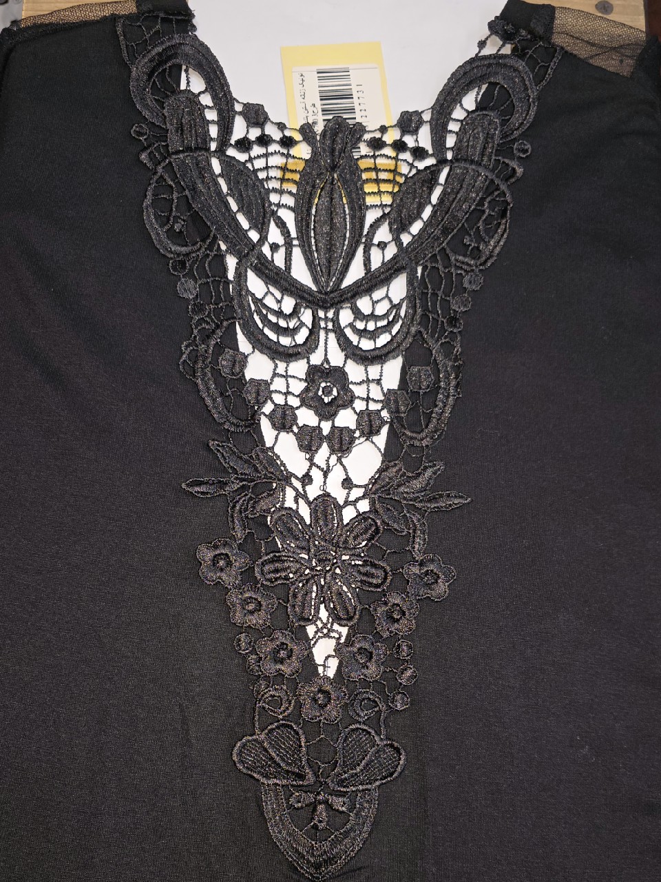 تونیک زنانه آستین بلند پشت گیپور نگین دار طرح3 AV760