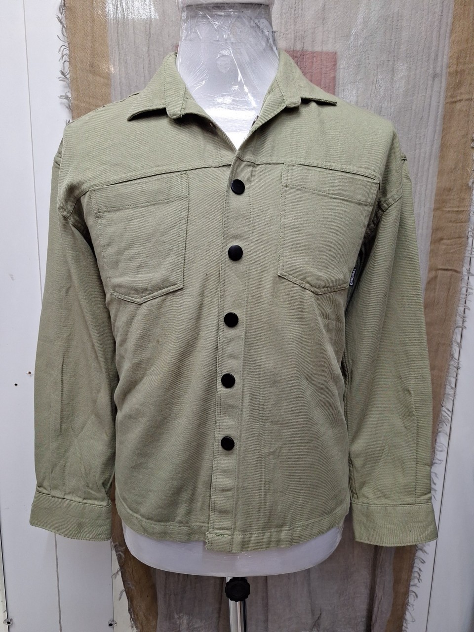 پیراهن مردانه باکسی دوجیب کتان سدری AJ775 سایزM