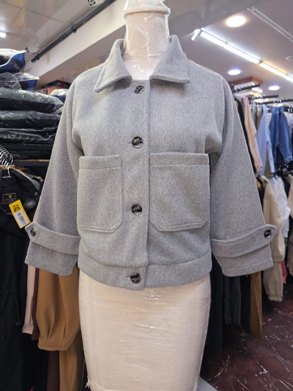 کت زنانه کراپ فوتر طوسی AV2794