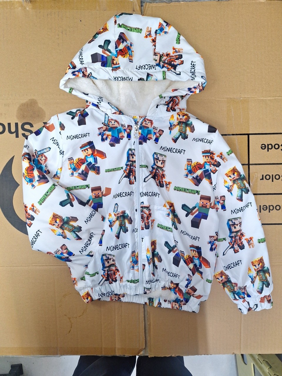 سوئیشرت پسرانه جیبدار ماینکرافت سفید CO سایز40