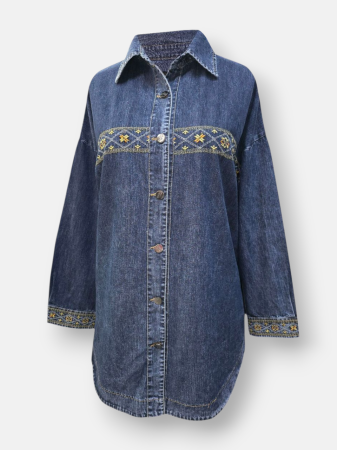 شومیز زنانه جین گلدوزی AV2722