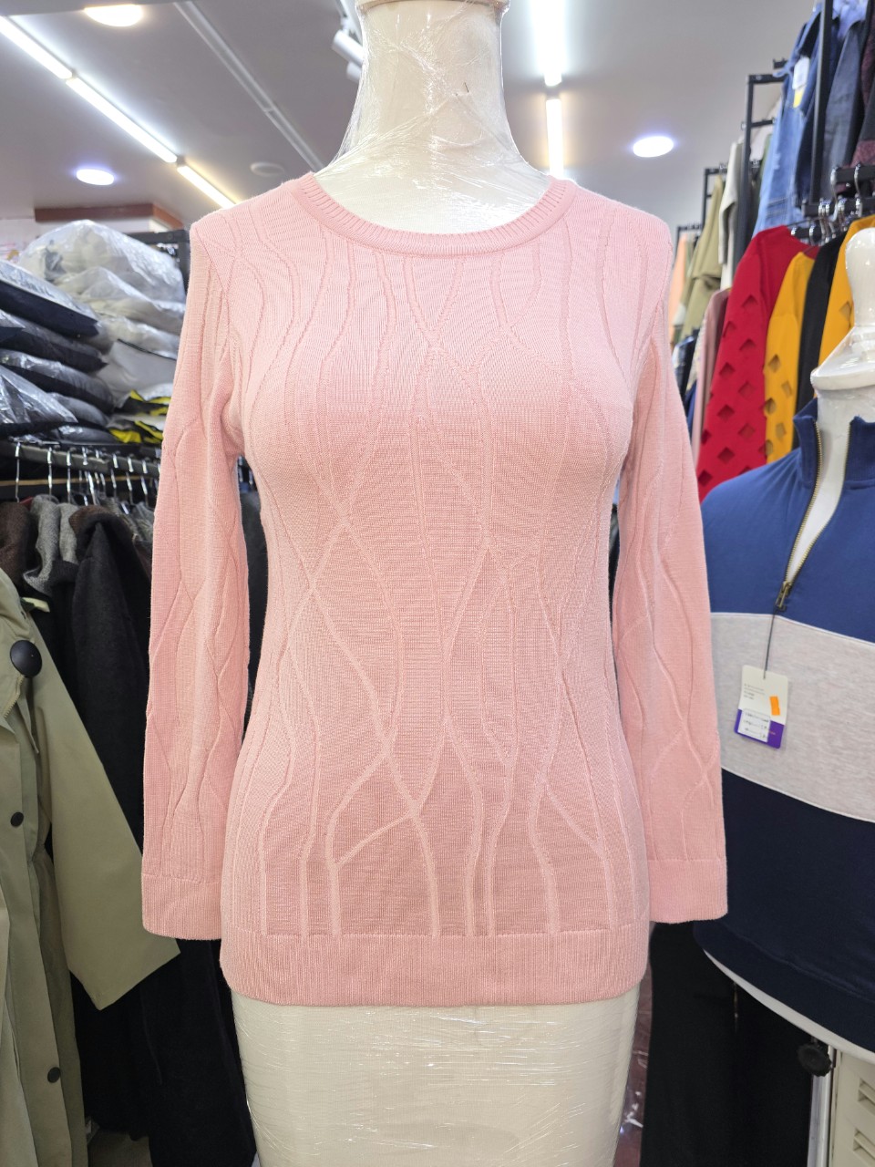 بلوز زنانه بافت صورتی AV1221