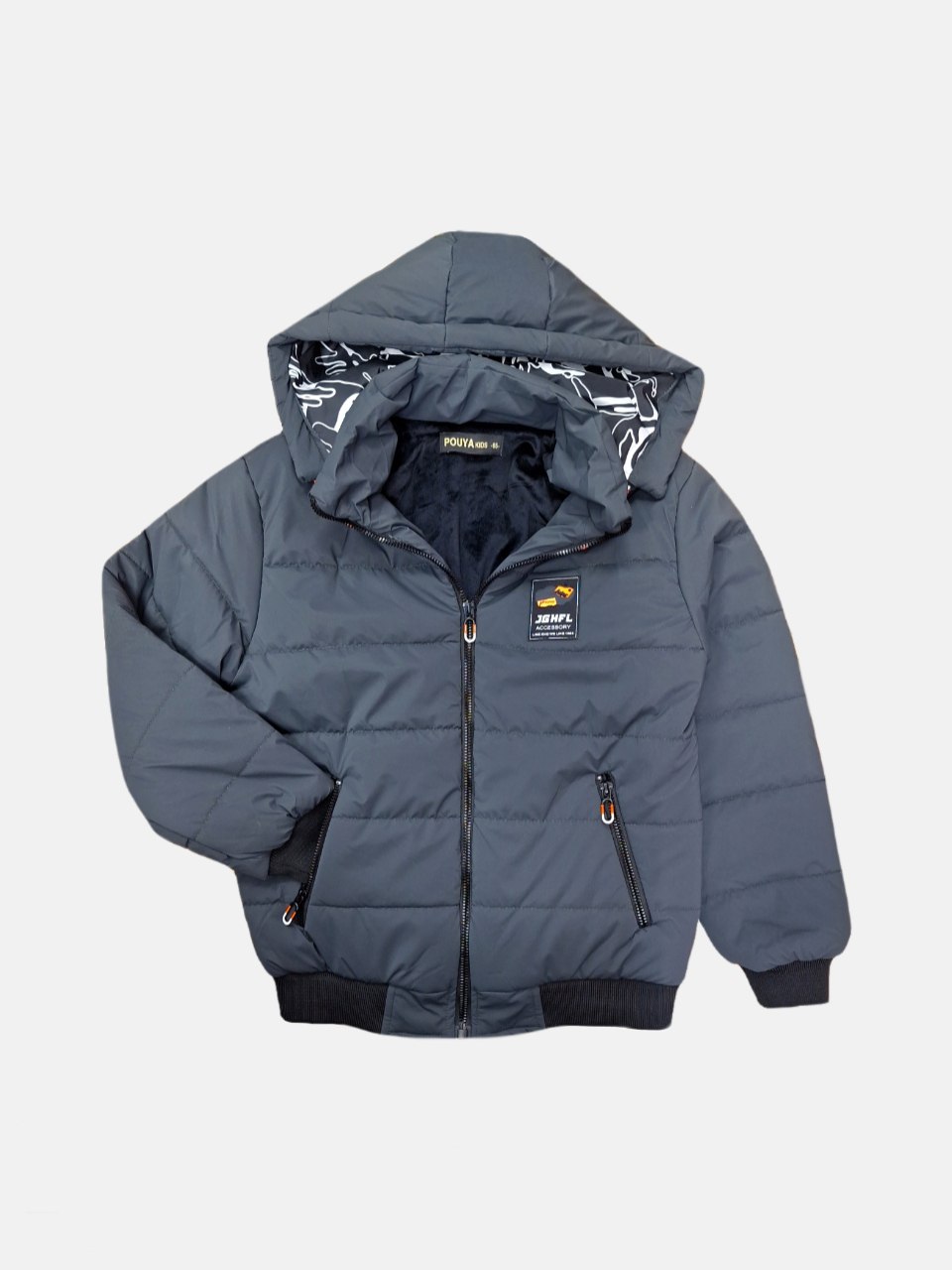 کاپشن پسرانه کلاهدار سیلیکونی نوک مدادی AL سایز65