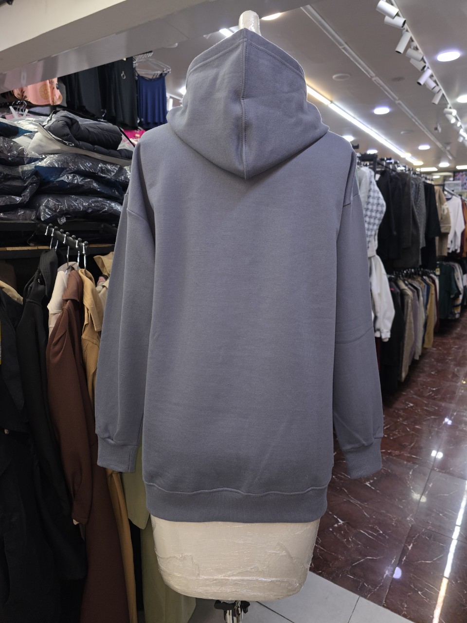 هودی اسپرت جیبدار کلاهدار دورس طوسی CT