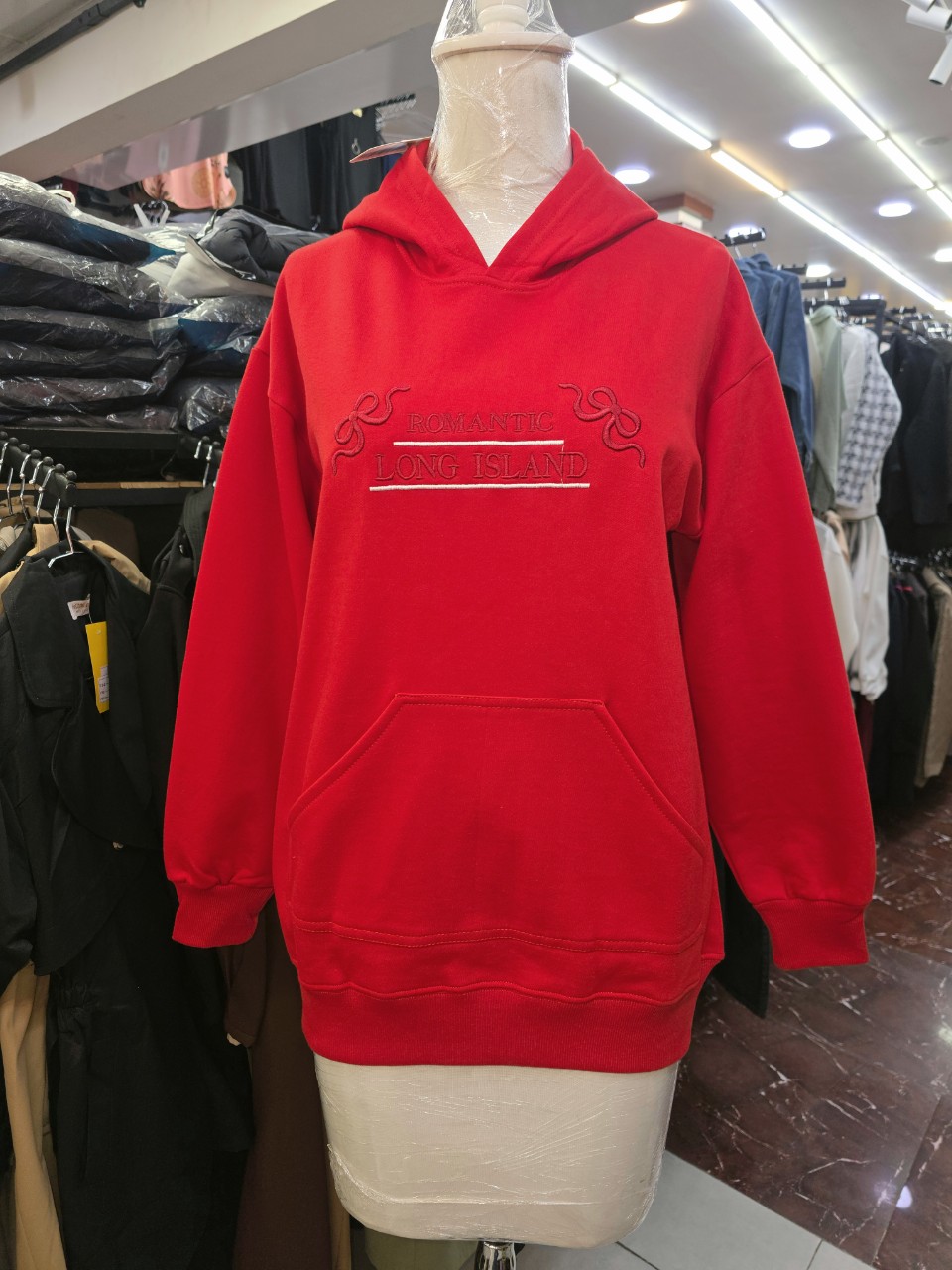 هودی اسپرت جیبدار کلاهدار دورس قرمز CT