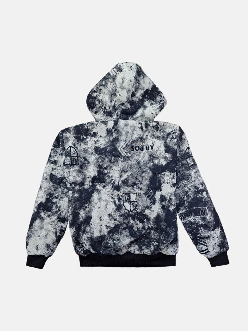 سوئیشرت پسرانه دورو کلاهدار برزنتی مشکی AL سایز65