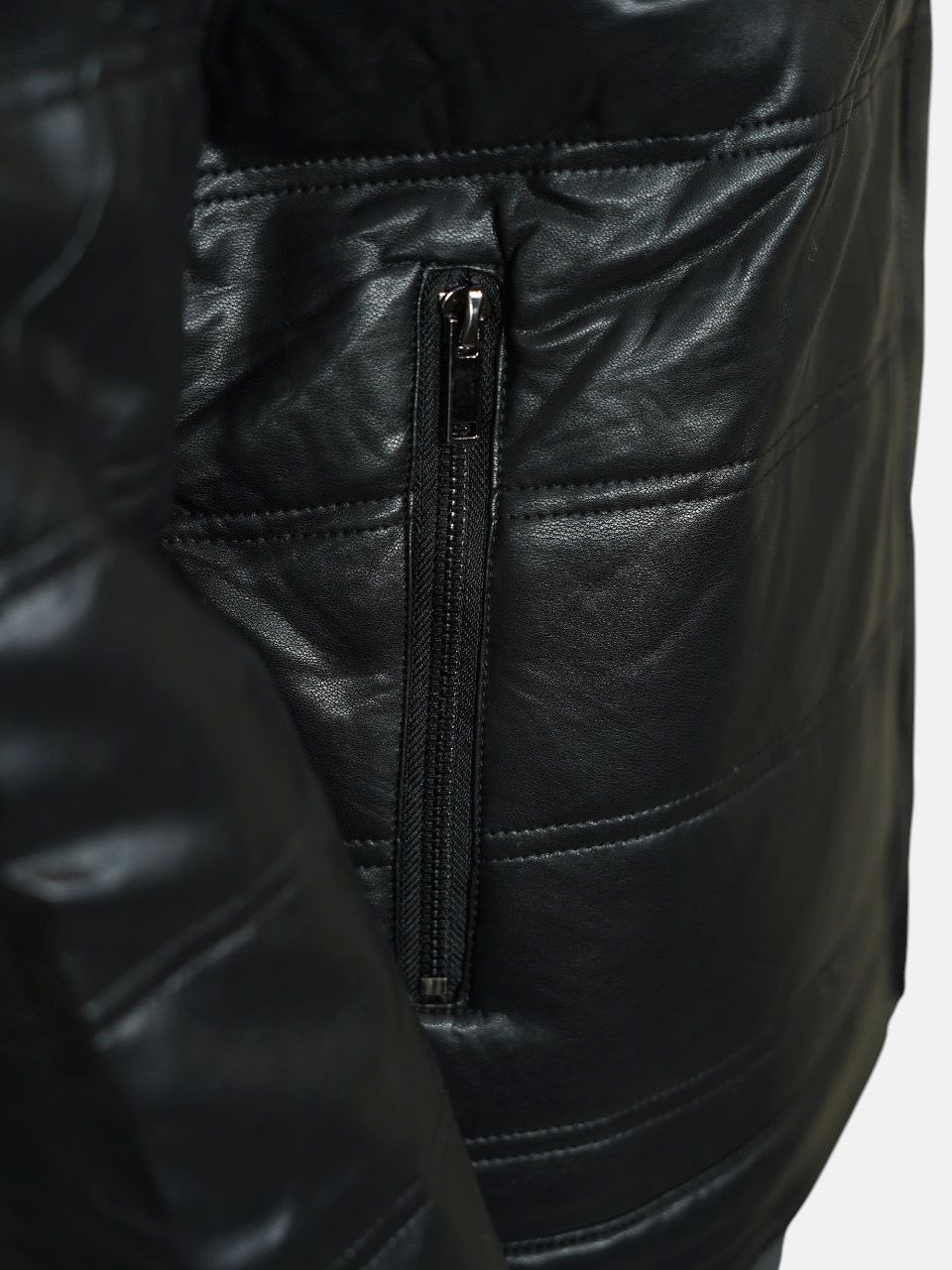 کت مردانه چرم مشکی CN881 سایز2XL