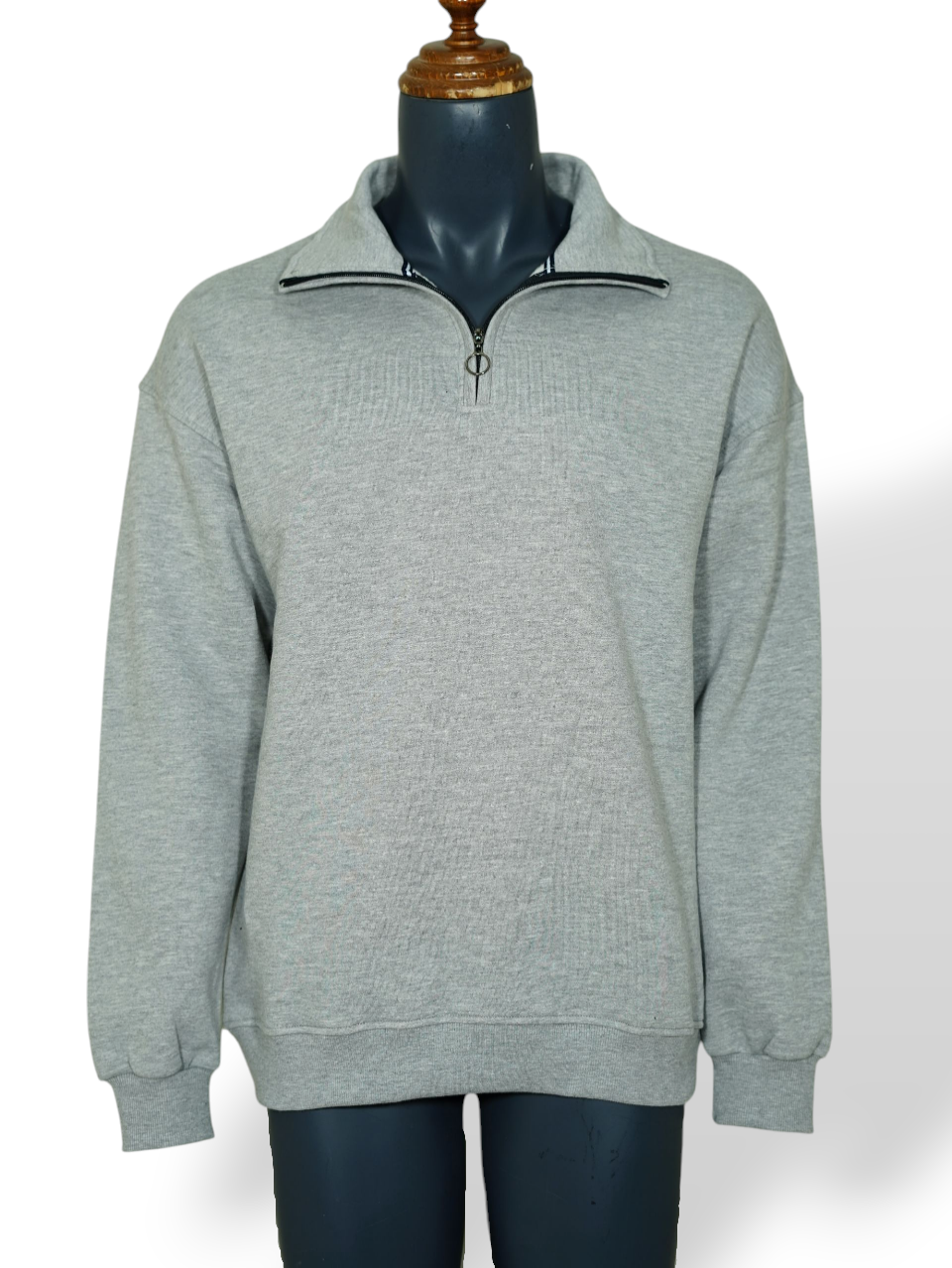 بلوز مردانه دورس نیم زیپ طوسی AJ4549 سایزL