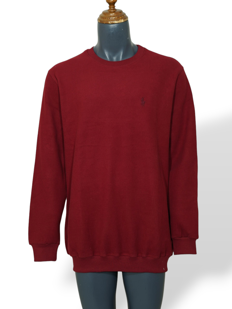 بلوز مردانه یقه گرد سلانیک زرشکی AO4481 سایز3XL