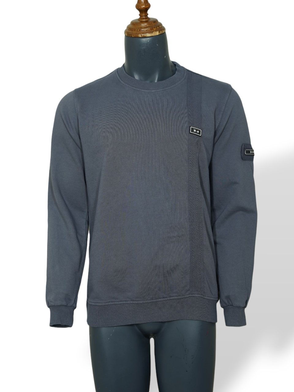 بلوز مردانه یقه گرد خامشور طوسی AG716 سایزXL