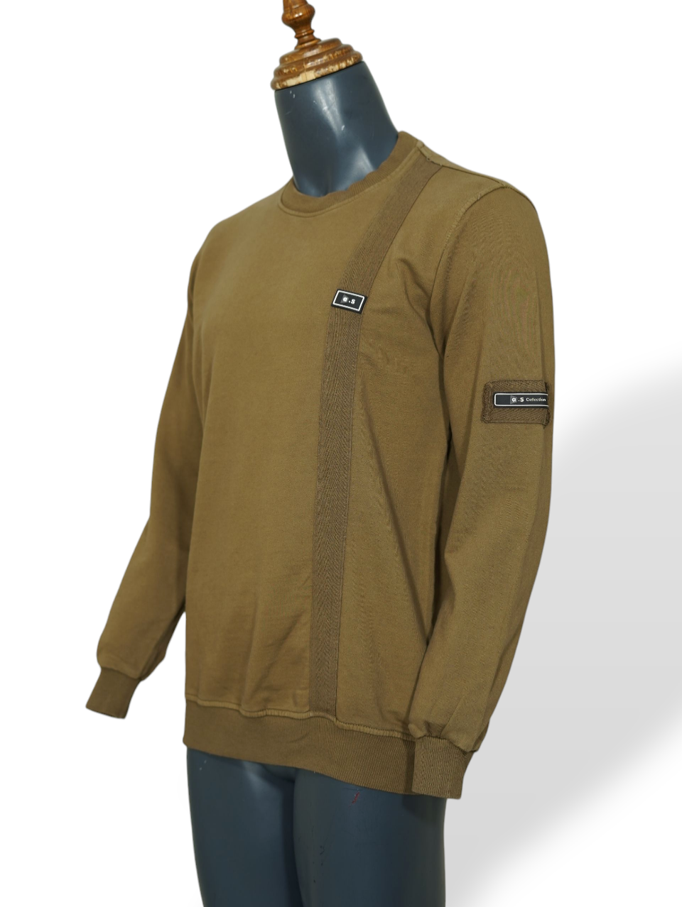 بلوز مردانه یقه گرد خامشور نسکافه ای AG716 سایزXL