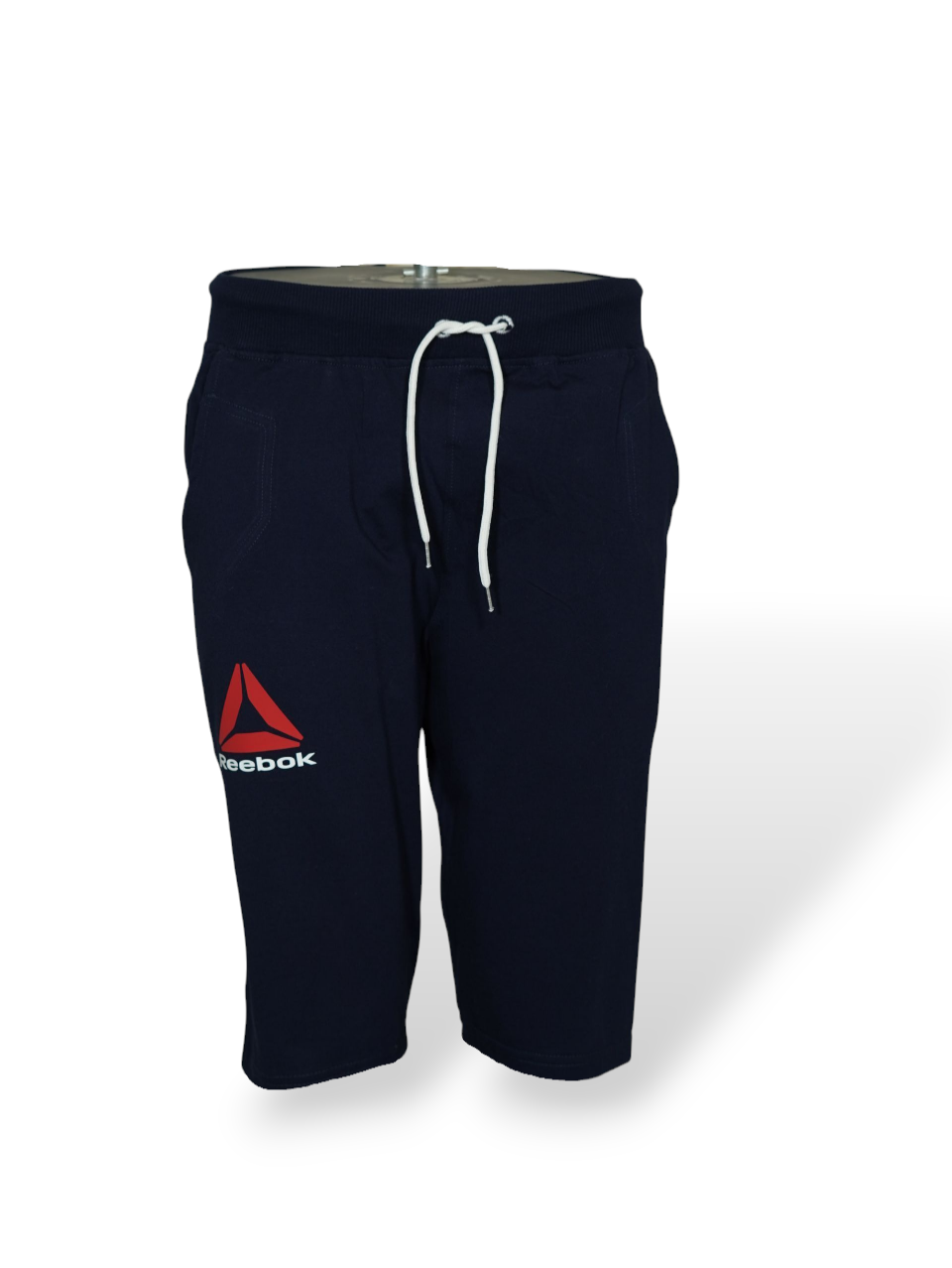 ست مردانه تاپ شلوارک پنبه یک رو ریبوک سرمه ای BR سایزXL