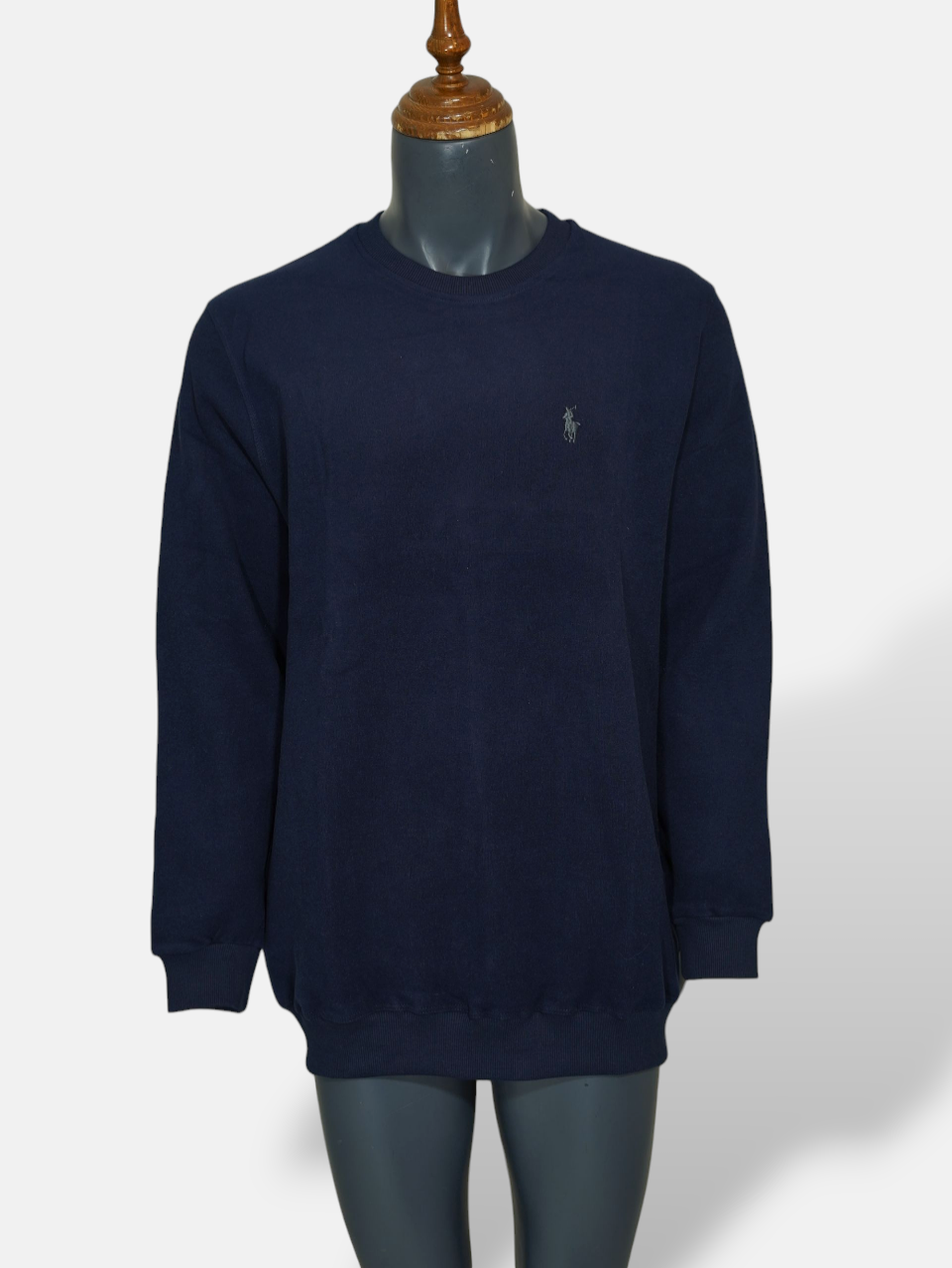 بلوز مردانه یقه گرد سلانیک سرمه ای AO4481 سایز3XL