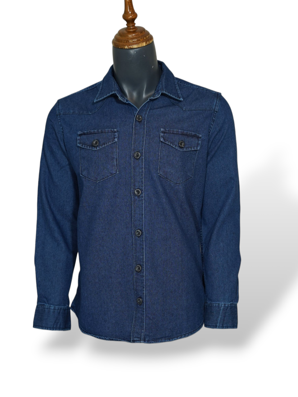 پیراهن مردانه دوجیب جین سرمه ای AJ سایزM